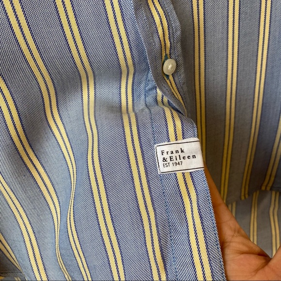 Frank & Eileen Striped Button Up Shirt Long Sleeve Style Eileen Women's Small - Picture 9 of 9